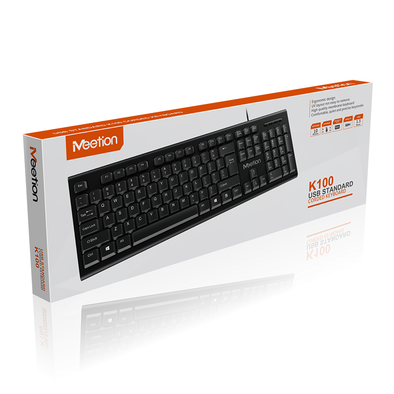 USB Standard Corded Keyboard K100 / USB STANDARD CORDED KEYBOARD / MEETION / K100